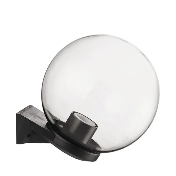 Acrilux Applique sfera con braccio, Ø 25 cm, fumè