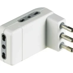 Adattatore 16a piatto triplo bianco