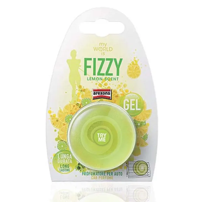 Arexons Deodorante auto my world, profumatore da bocchetta in gel concentrato, fragranza fizzy