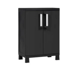Armadio in resina garage midi, 65x37xh.93 cm, portata max a ripiano 20 kg, colore nero