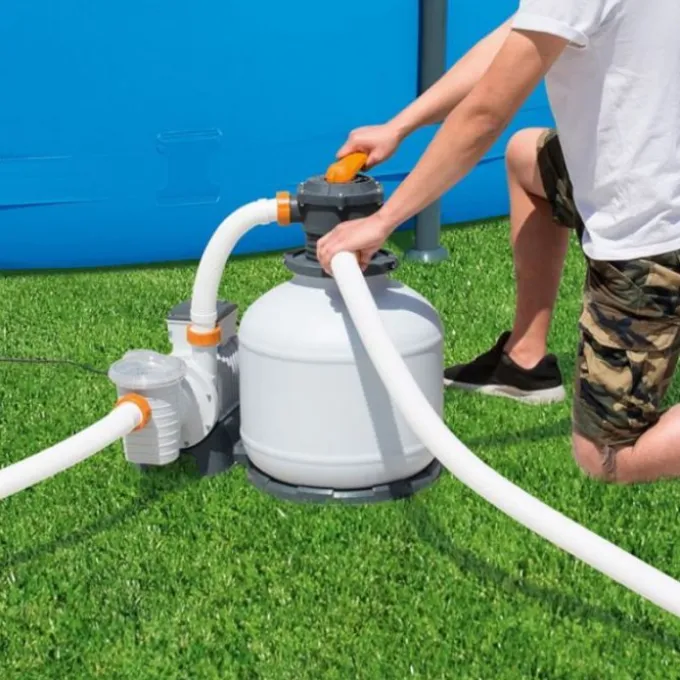 Bestway Pompa di filtraggio a sabbia per piscina fuori terra, fino a 11.355 lt/h