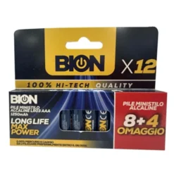 Bion Batterie alcaline 12 pz, ministilo aaa
