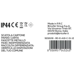 Bion Catena luminosa a led a Goccia ip44a ricarica solare, cavo bianco