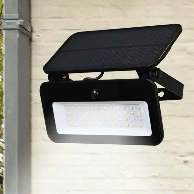 Bion Faretto led ad energia solare, hiroshi 7,5w, 3 step luminosita', ip65, sensore di movimento crepuscolare, pannello monocristallino