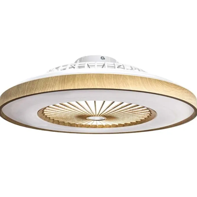 Bion Plafoniera led effetto legno con ventilatore, potenza luce 55w, 5500 lumen, potenza ventilatore 24w, Ø 57 cm, 6 velocita', 3 cct + rgbic, dimmerabile, timer 2h, con telecomando