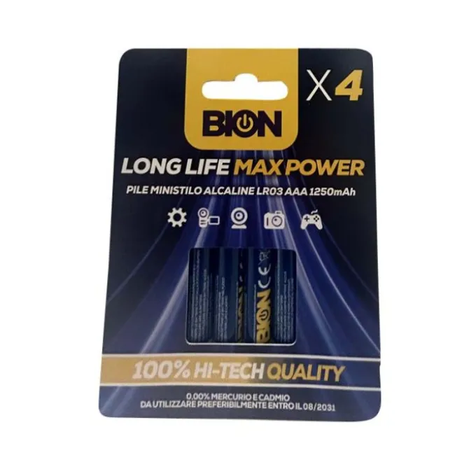 Bion 4 pz batterie alcaline, ministilo aaa