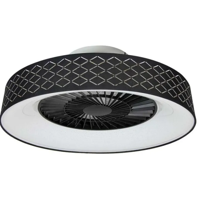 Bion Ventilatore da soffitto con Plafoniera led, 40w, Ø 60 cm, colore nero