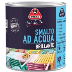 Boero Smalto brillante boero fai da te base ad acqua per interni/esterni verde capri lt.0,5