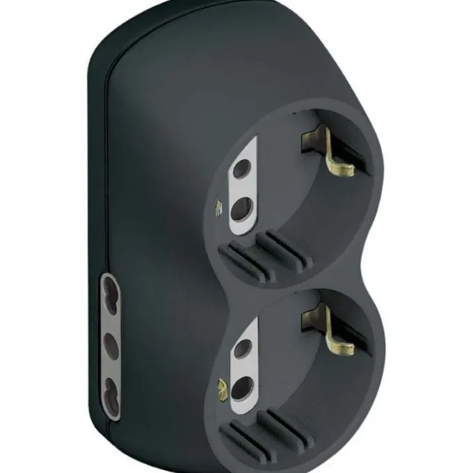 Bticino Adattatore b4, bipasso 10/16a e 2 prese p30, spina 16a, 3500 w, 250 v, nero