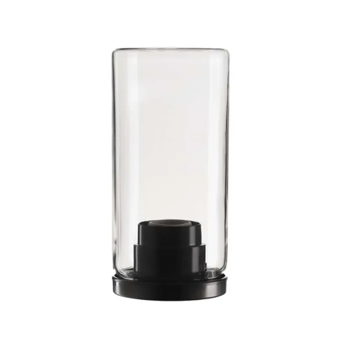 Cilindro con base, Ø 10,9xh.23 cm, fissaggio su palo o parete, trasparente