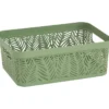 Contenitore jungle, 11 lt, 35,5x26xh.13,5 cm, utile per armadi, scaffali o armadietti, colore salvia o tortora