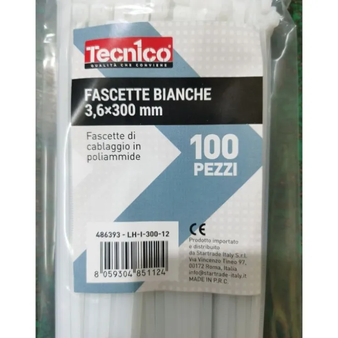 Fascette naturale in poliammide 4.8x200mm, 100 pz