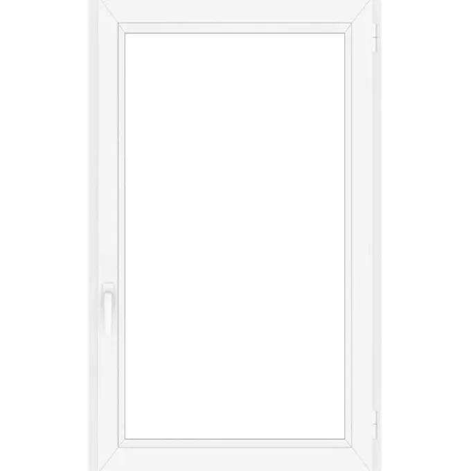 Finestra in pvc, 1 anta vasistas 80xh.60 cm, telaio 70 mm 6 camere armatura in acciaio, vetro 28 mm, colore bianco