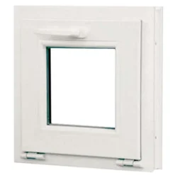 Finestra in pvc, 1 anta vasistas 60xh.60 cm, telaio 70 mm 6 camere armatura in acciaio, vetro 28 mm, colore bianco
