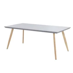 Gardenia Gardenia tavolo da giardino paros in acciaio effetto legno con piano in ceramica grigio 162x82h.74 cm
