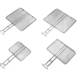 Gardenia Griglia barbecue doppia inox, 34x22 cm