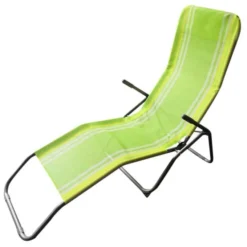 Gardenia Lettino da mare 137x57x97 cm, verde con leggere righe bianche