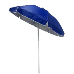 Gardenia Ombrellone Ø 240 cm, in alluminio e telo oxford, con 8 stecche fibra di vetro, con antivento, sacca in pvc, colore blu