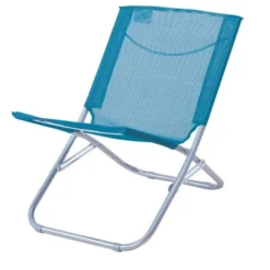 Gardenia Sedia da mare, struttura in acciaio e seduta in poliestere, 49x43x32/55 cm, colore turchese