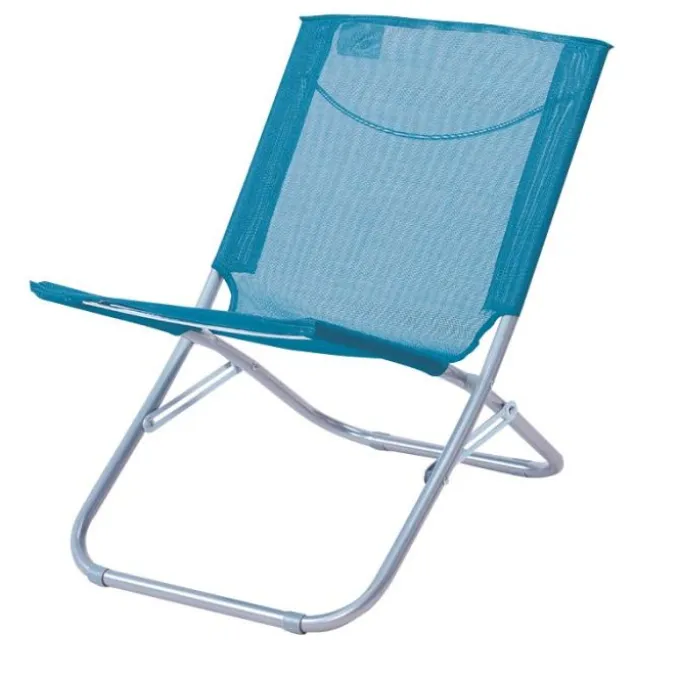 Gardenia Sedia da mare, struttura in acciaio e seduta in poliestere, 49x43x32/55 cm, colore turchese