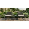 Gardenia Set bistrot melody, in acciaio e rattan, 2 poltrone Ø60x57,5xh.76,5 cm + 1 tavolino 42x40xh39,5