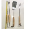 Gardenia Set 3 utensili per barbecue, in acciaio inox, impugnatura in legno