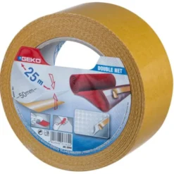 Geko Nastro biadesivo mm 50 x 25 mt, con garza
