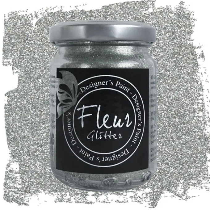 Glitter 90 gr silver fleur