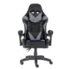 Gloxy Sedia gaming girevole, ergonomica, altezza regolabile, con poggiatesta e supporto lombare, colore nera e grigia