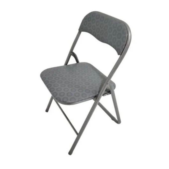 Gloxy Sedia pieghevole polo acciaio e pvc pois grigio