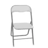Gloxy Sedia pieghevole polo in acciaio e pvc bianco