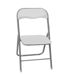 Gloxy Sedia pieghevole polo in acciaio e pvc bianco