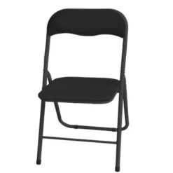 Gloxy Sedia pieghevole polo in acciaio e pvc nero