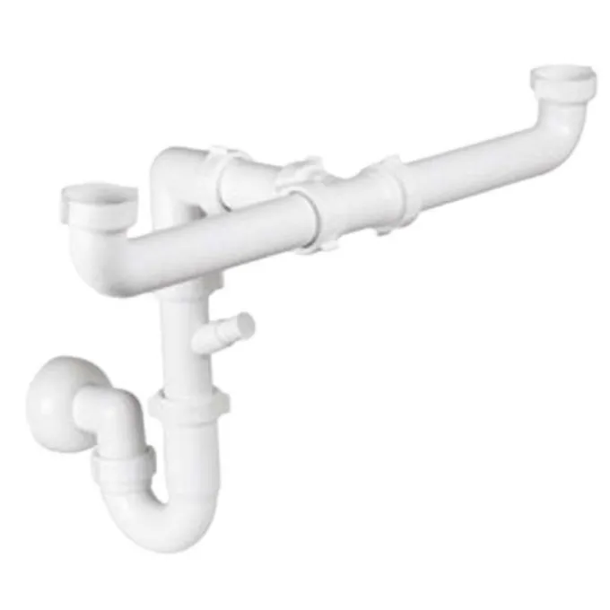 Goplast Sifone salvaspazio per lavello doppio 1 1/2x32/40