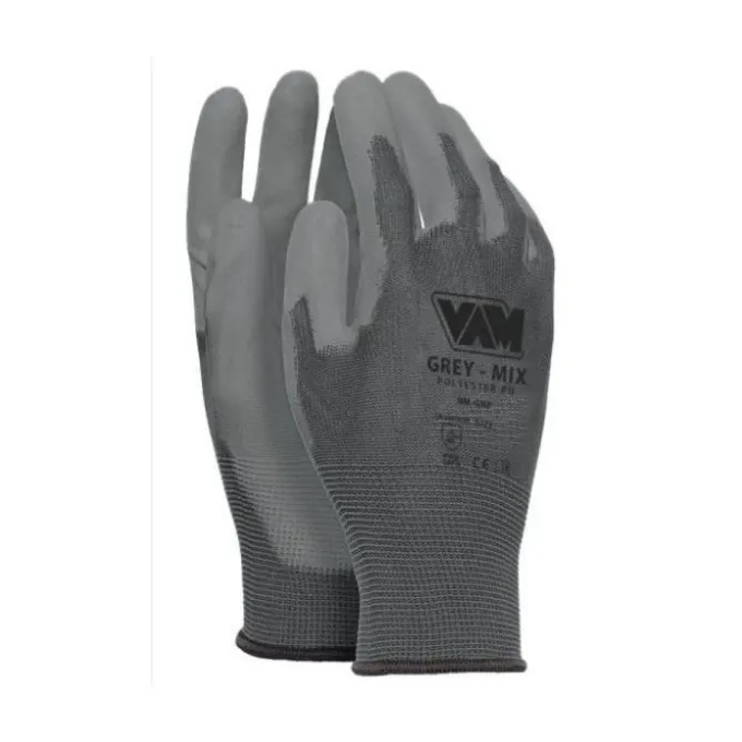 Guanti grey-mix palmo in pl grigio tg.L
