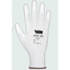 Guanti snow-mix palmo in poliestere bianco tg.L