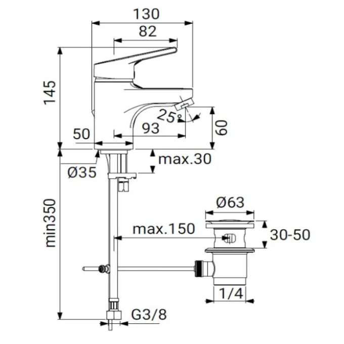 Ideal standard Miscelatore monocomando lavabo, finitura cromo