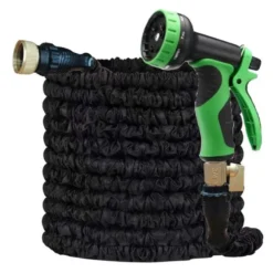 Idrak Tubo flessibile brevettato a 4 strati, interno in lattice naturale al 100%, ugello abs a 10 vie, adattatore in alluminio da 1/2", 7,5 mt a 22,5 mt