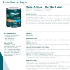 J.f.amonn Impregnante acqua 4a castagno ml750