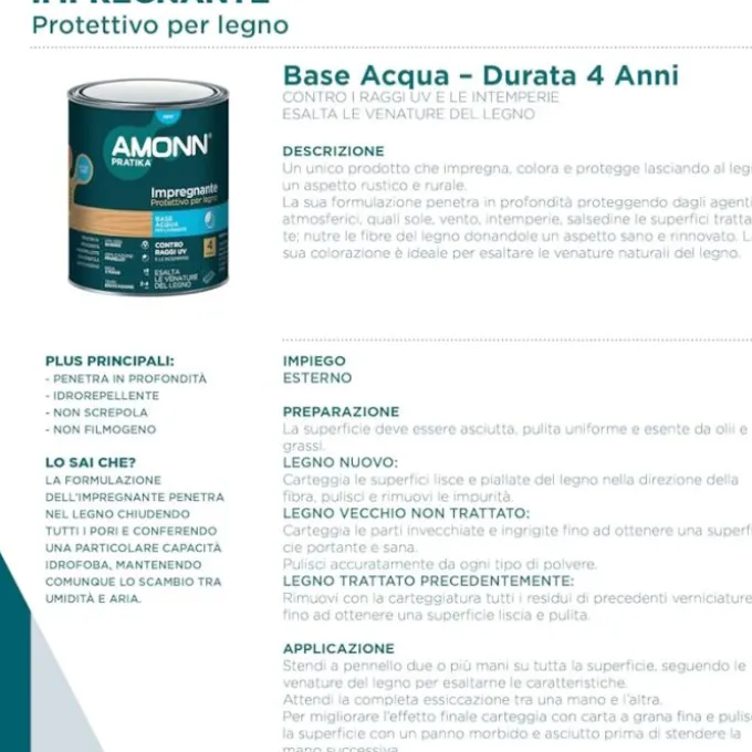 J.f.amonn Impregnante acqua 4a noce scuro lt2.5