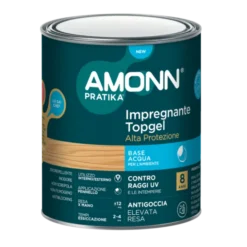 J.f.amonn Impregnante topgel base acqua, impregna, decora e impermeabilizza le superfici di legno, 750 ml noce scuro