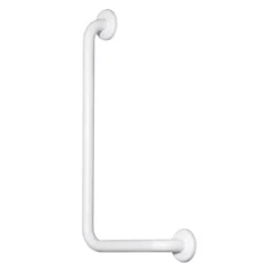 K design Corrimano in acciaio laccato a 90° destro bianco