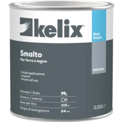 Kelix Smalto acqua kelix satinato 0,5 lt grigio ferro