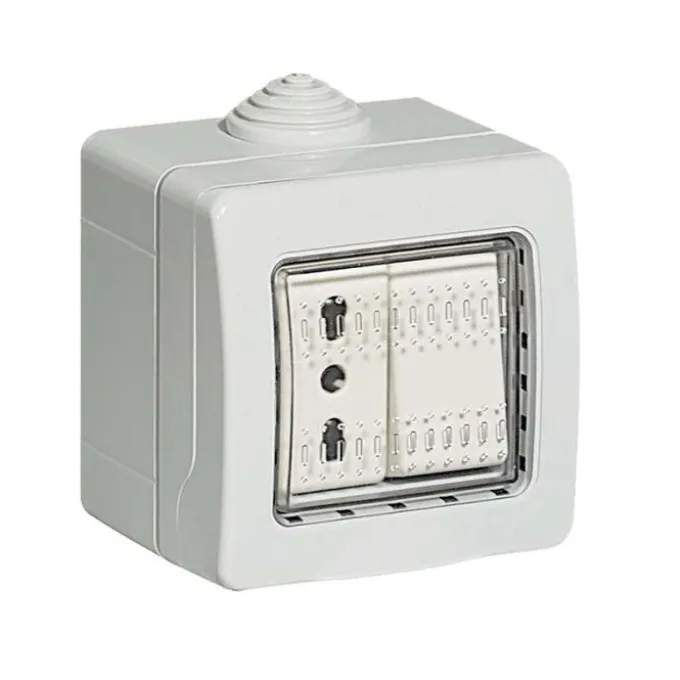 Kit - presa bipasso + deviatore ip55 2 mod