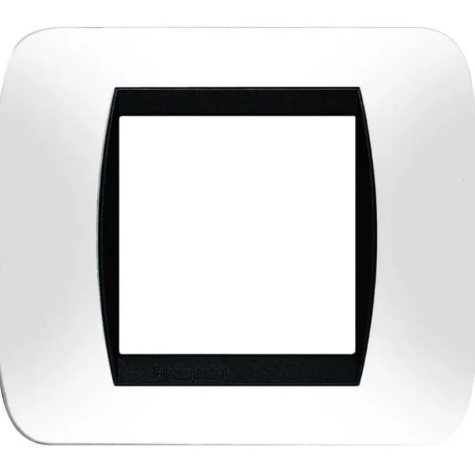 Living int - placca 2p plastica bianco s.