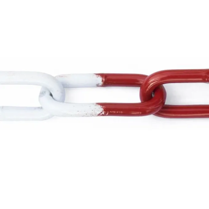 Masidef Catena genovese pretagliata maglia lunga saldata Ø 5 mm lunghezza 5 mt n acciaio bianco/rosso