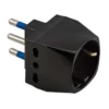 Master Adattatore triplo schuko 16a+t, nero