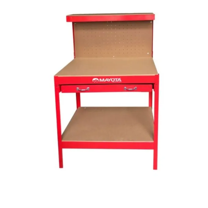 Mayota Banco da lavoro, 80x50xh.140 cm, tavole in mdf 6 mm, rosso
