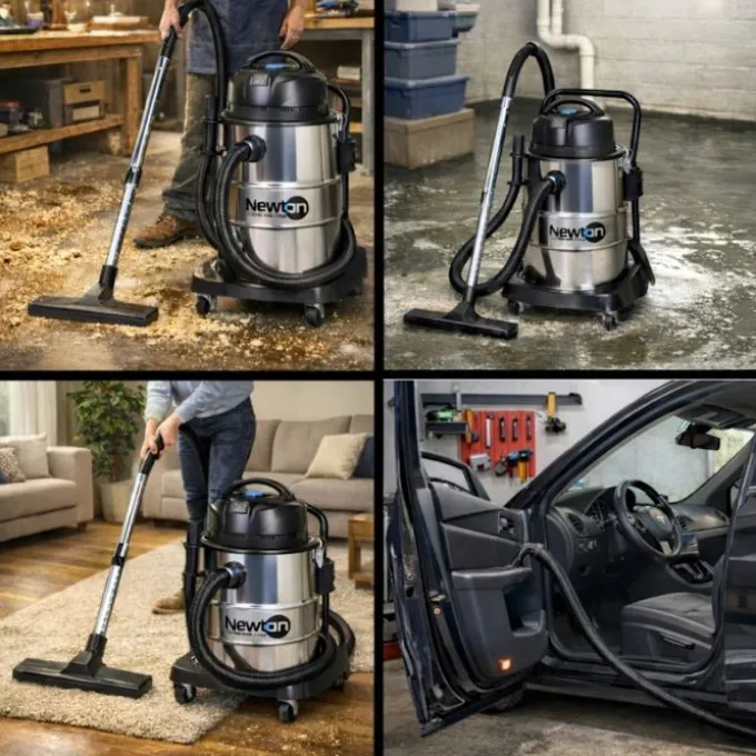 Newton Bidone aspiratore 1400 w, 50 lt, per solidi/liquidi