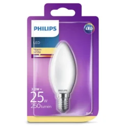 Philips lighting Led candela vetro 25w e14 2700k non dim